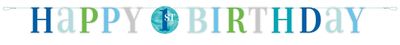 1st Birthday Blue Dots Letter Banner 6ft