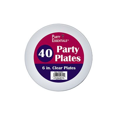 Premium Plastic Plate 6&quot;  - Clear 40ct