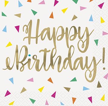 Bright Triangle Birthday - Beverage Napkins 16ct