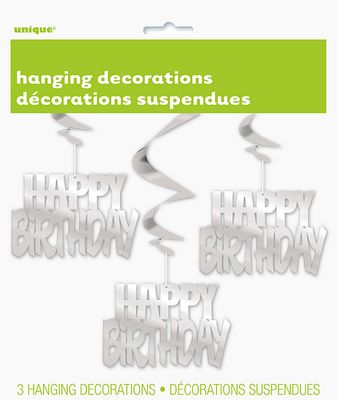 Happy Birthday Silver - Swirls