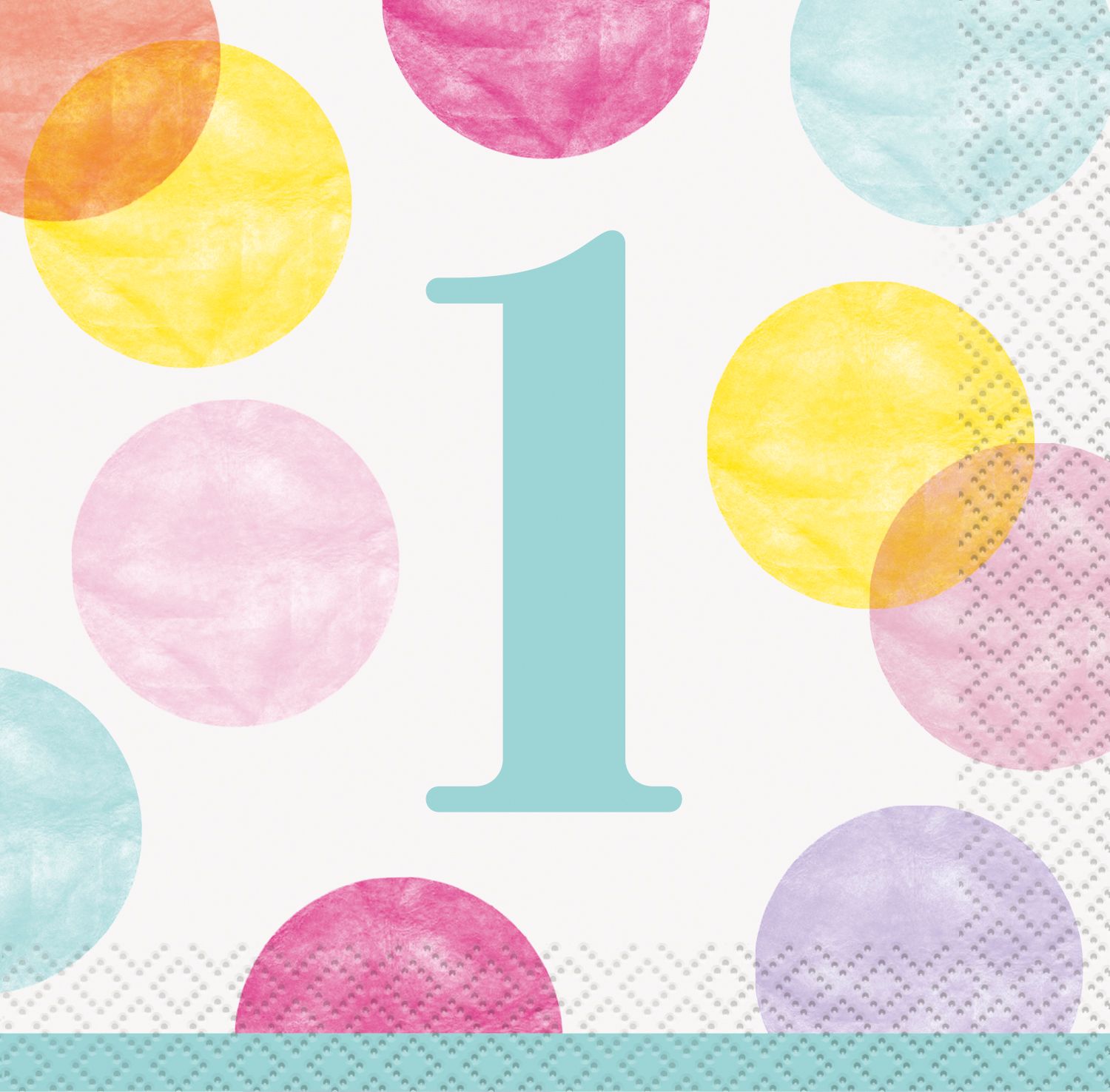 1st Birthday Pink Dots  Beverage Napkins 16ct