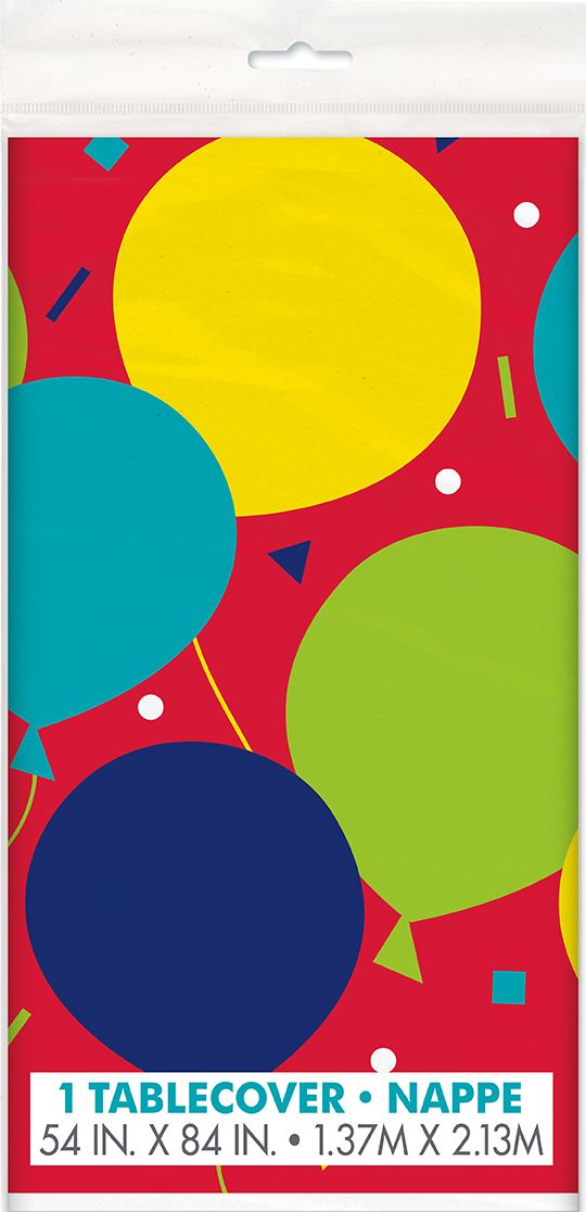 Balloon Party - Plastic Tablecover 54&quot; X 84&quot;