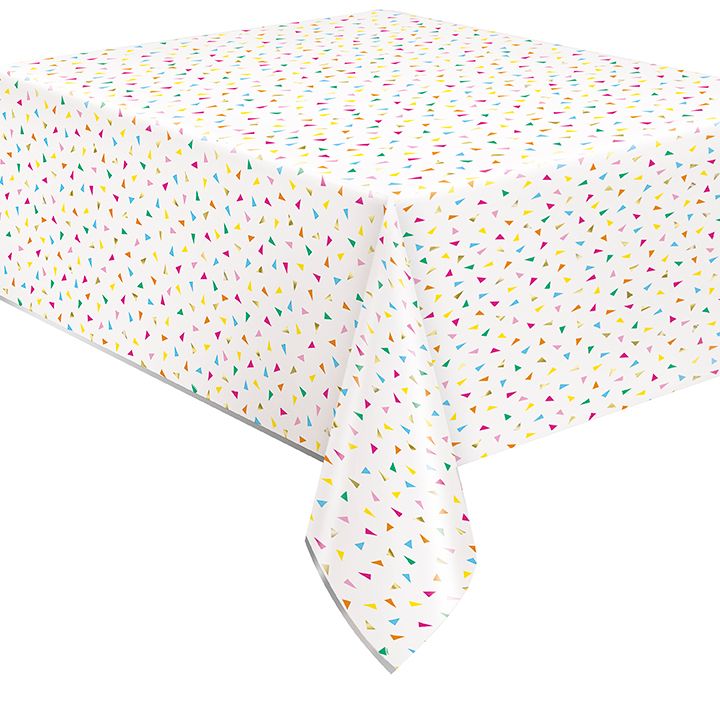 Bright Triangle Birthday - Plastic Tablecover 54&quot; X 84&quot;