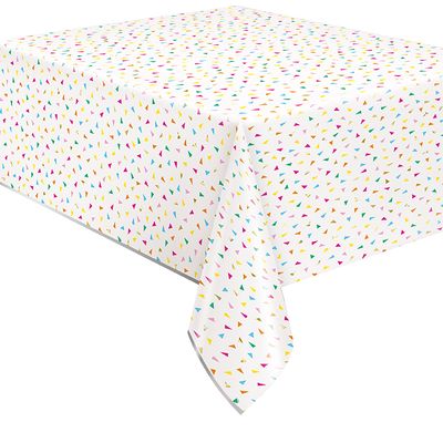 Bright Triangle Birthday - Plastic Tablecover 54&quot; X 84&quot;