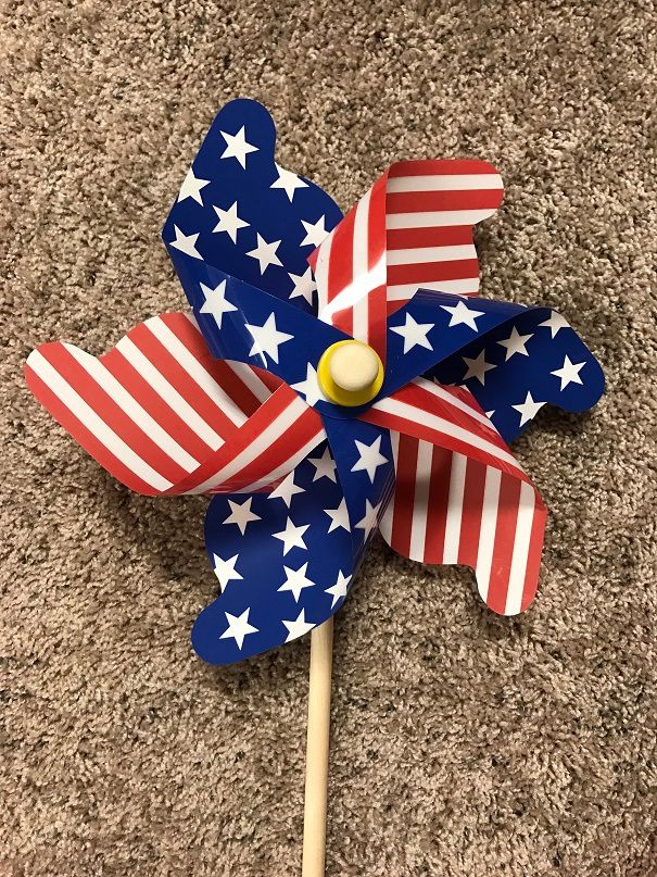 Stars &amp; Stripes Pinwheel 7&quot; Dia