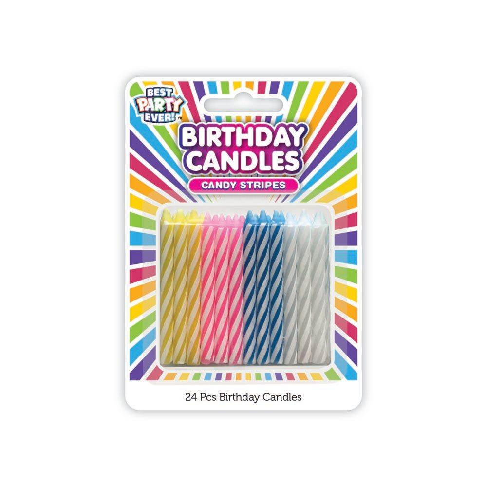 Candy Stripe Pastel Candles 24ct
