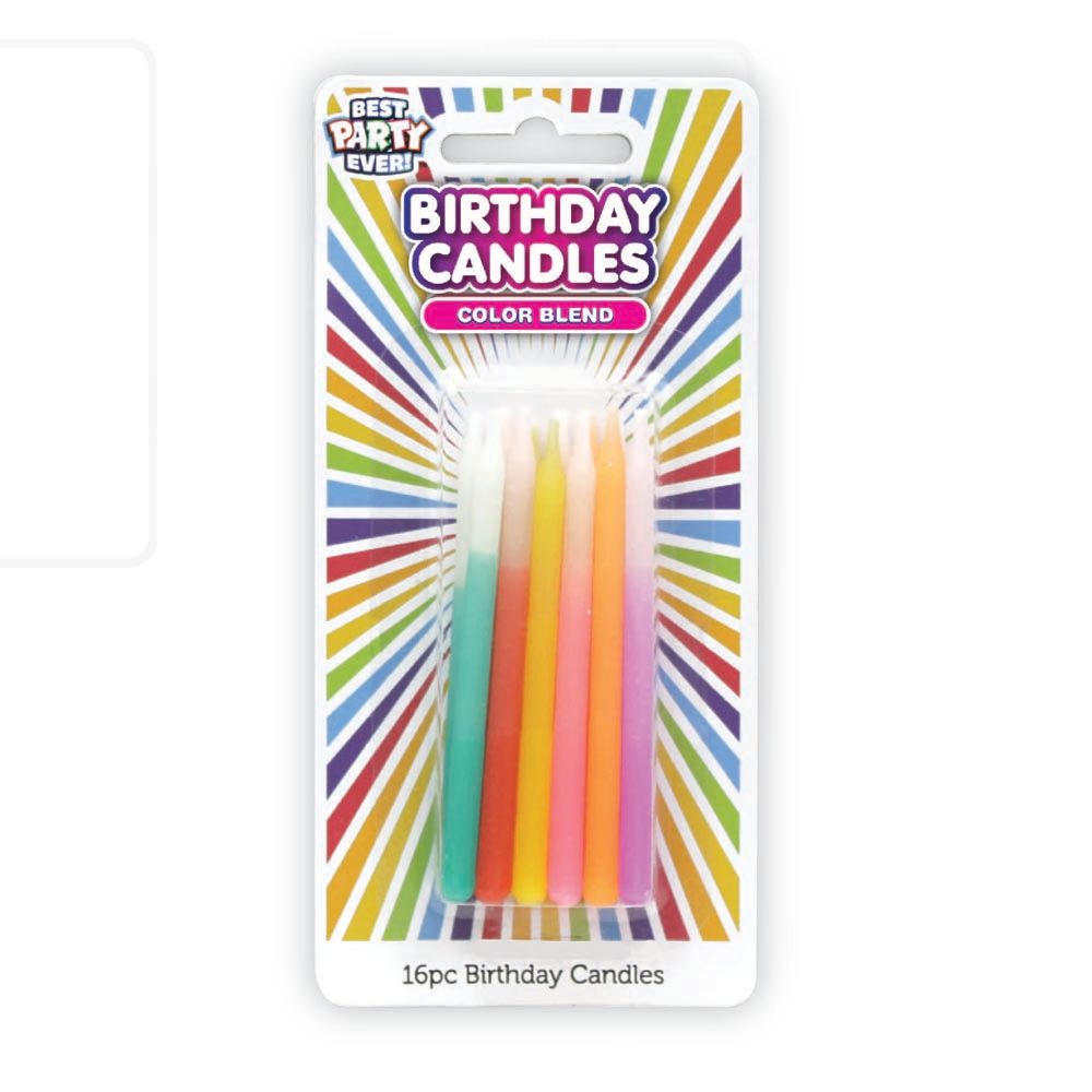 Color Blend Taper Candles 12pc