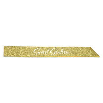 Sweet 16 - Gold Glittered Sash