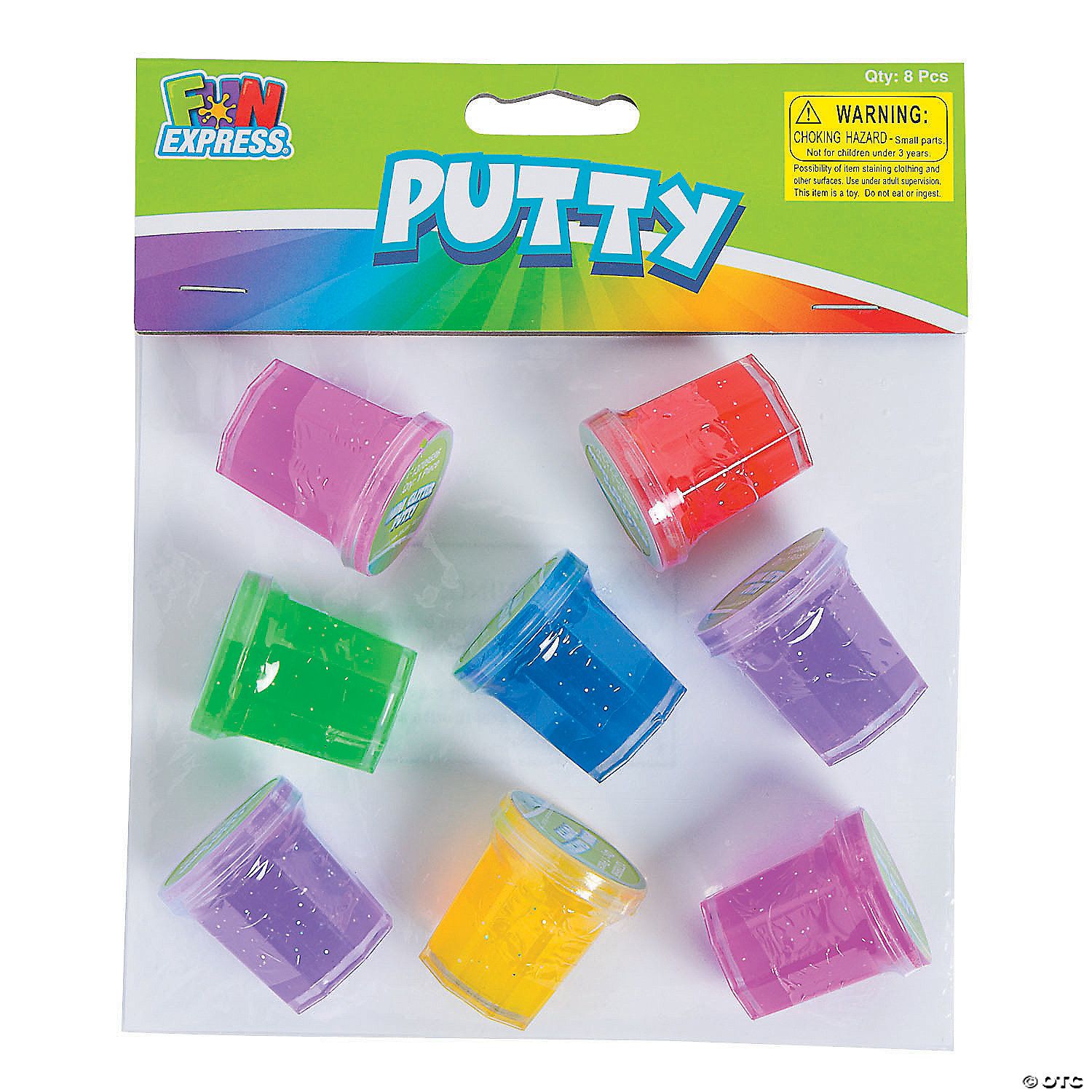 Mini Glitter Putty 8 Ct Poly Bag Header - Single