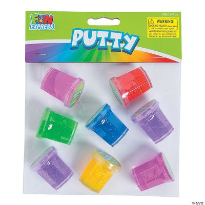 Mini Glitter Putty 8 Ct Poly Bag Header - Single