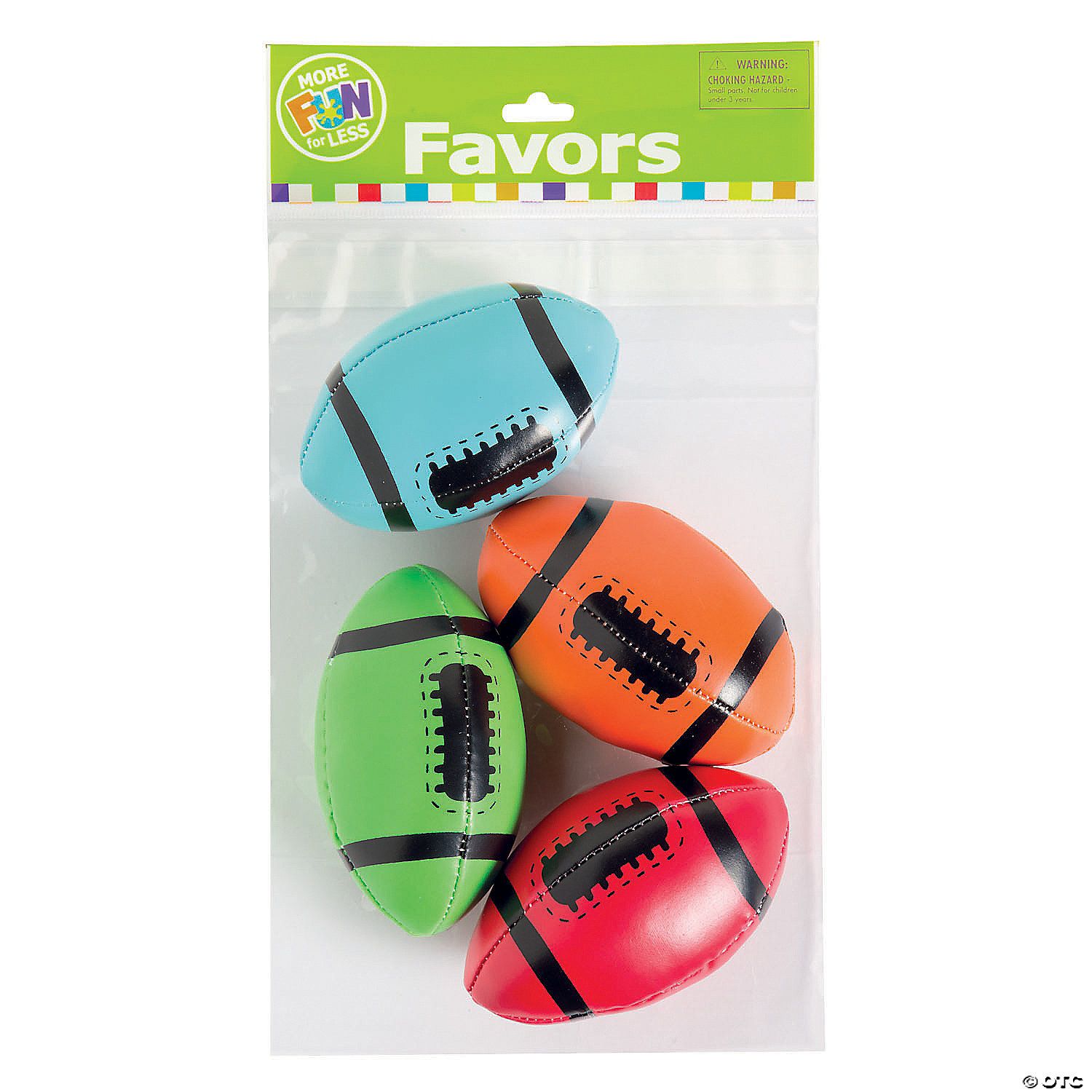 Foam Footballs 4 Ct Poly Bag Header - Single
