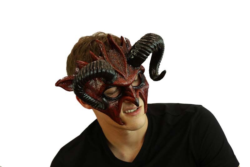 Ram Horns Masquerade - Black/Red