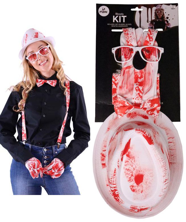 Bloody Kit - Hat,Suspenders,Gloves,Glasses
