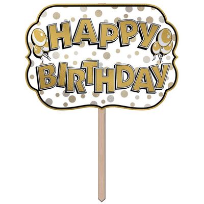 Foil Happy Birthday Yard Sign 10&quot; x 14½&quot;