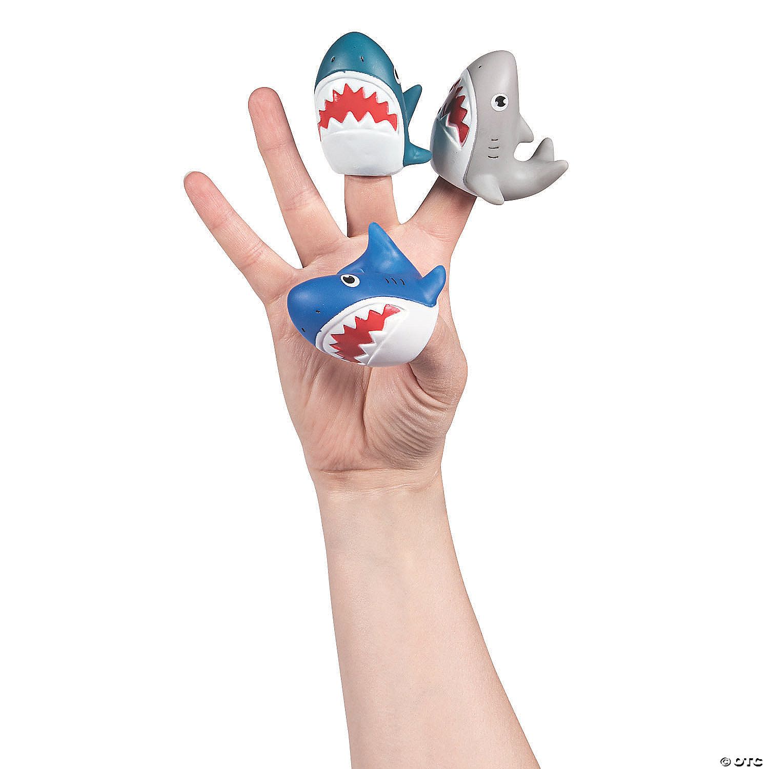 Shark Finger Puppet Lg - 12 Ct Poly Bag