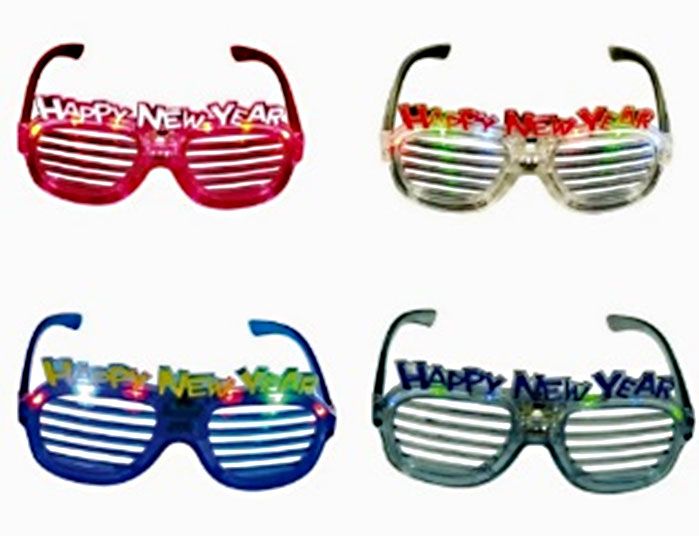 Jumbo LED New Year Slatted Glasses