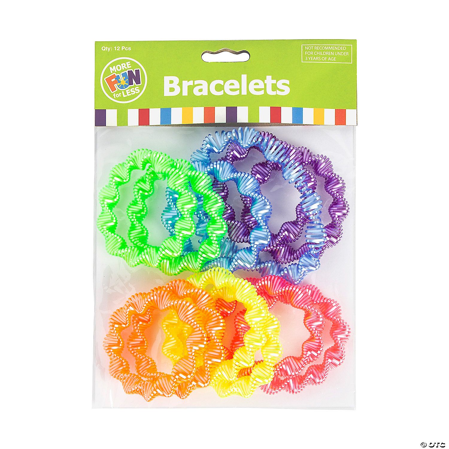 Neon Twist Bracelets 12 Ct Poly Bag Header - Single