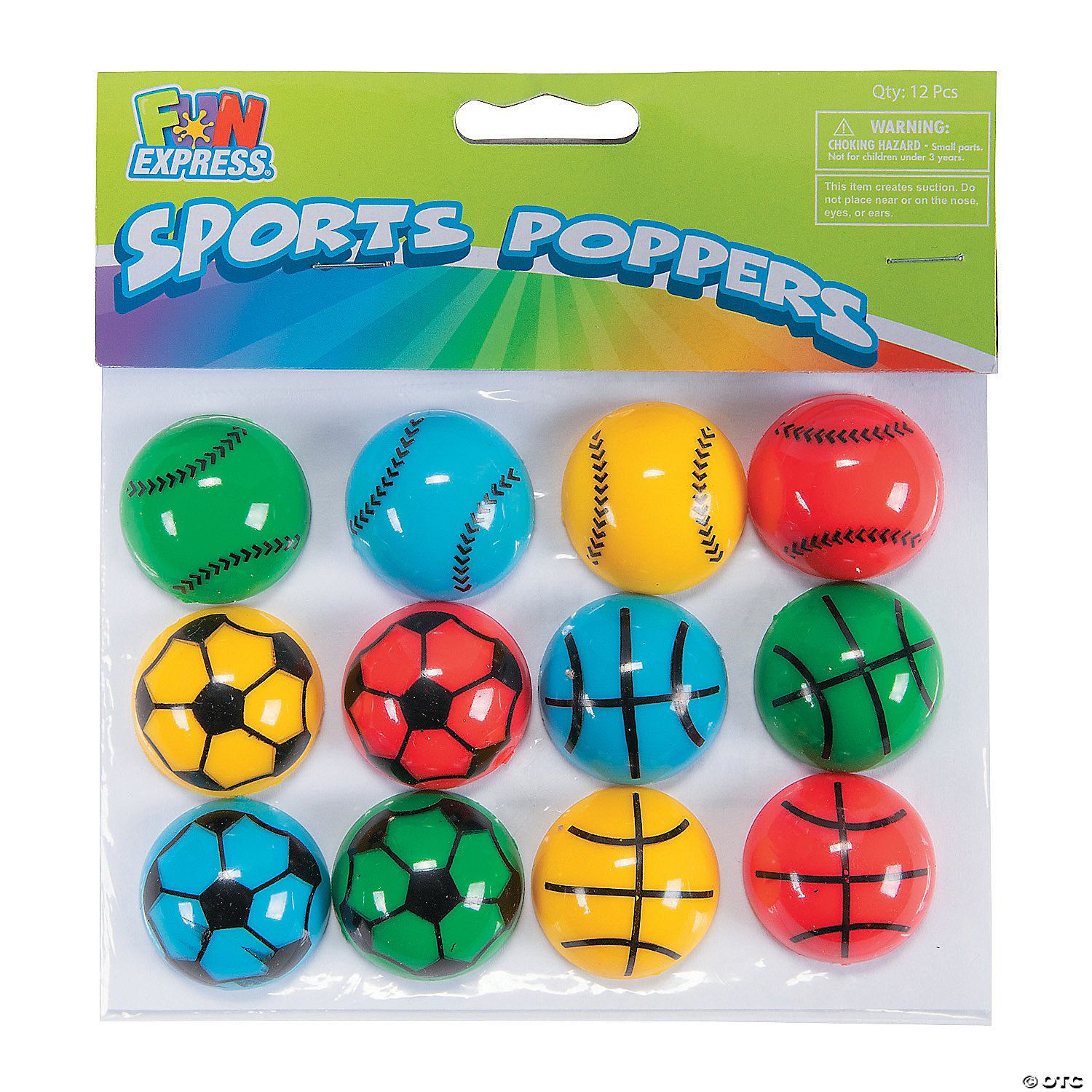Sports Poppers 12 Ct Poly Bag Header - Single