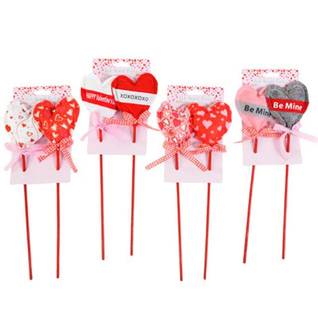 12" Valentine Heart Pick - 2ct