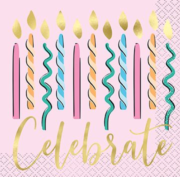 Rainbow Birthday Sweets - Bev Napkins 16ct