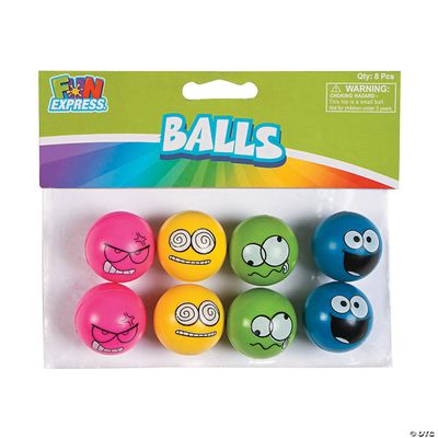 Emoji Bouncing Ball 8 Ct Poly Bag Header - Single