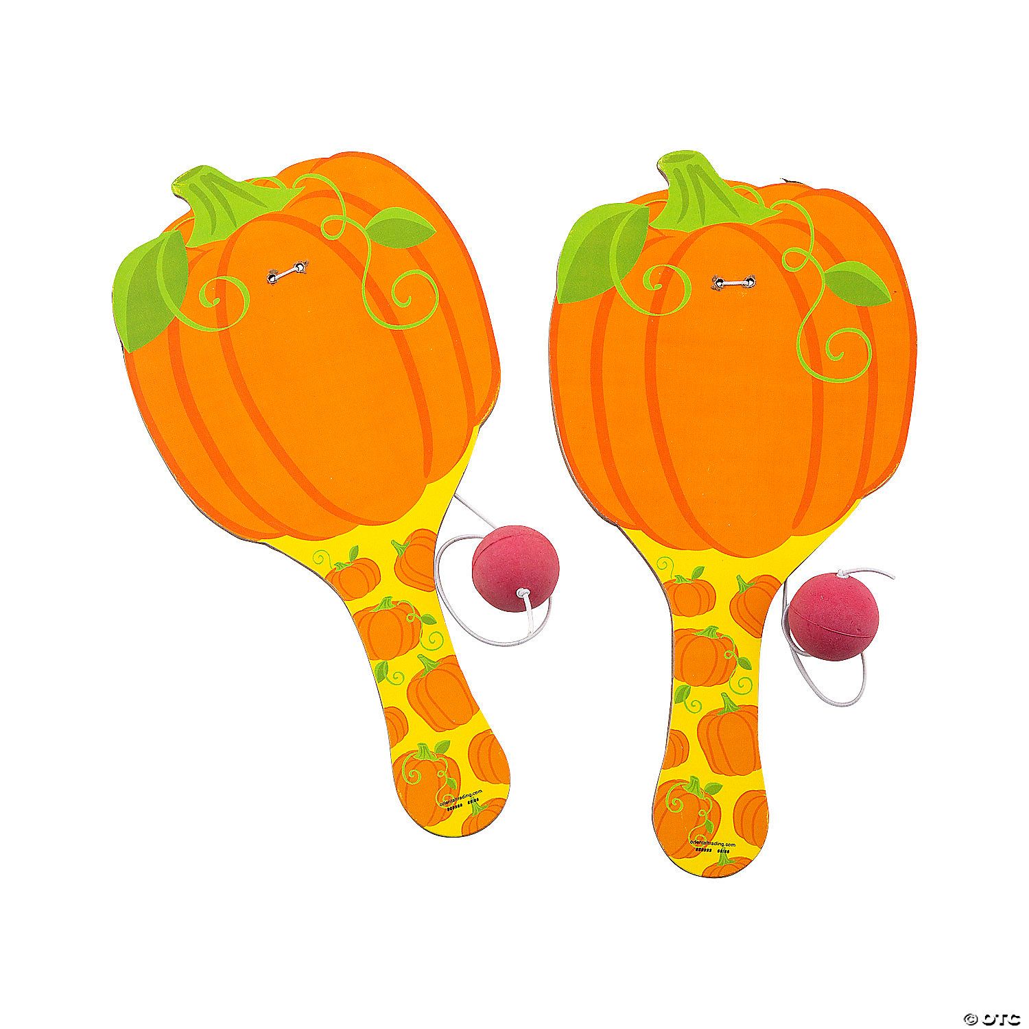 Pumpkin Shaped Paddle Ball Game