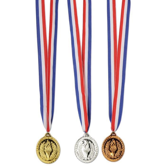 Gold , Silver &amp; Bronze Medals w/ Ribbon