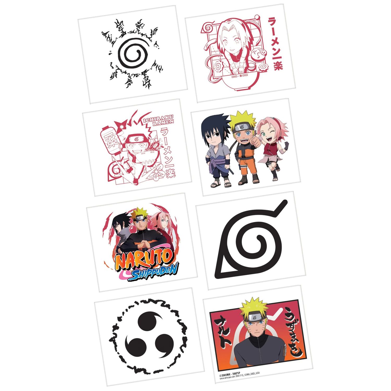 Naruto Tattoos - 8 Ct