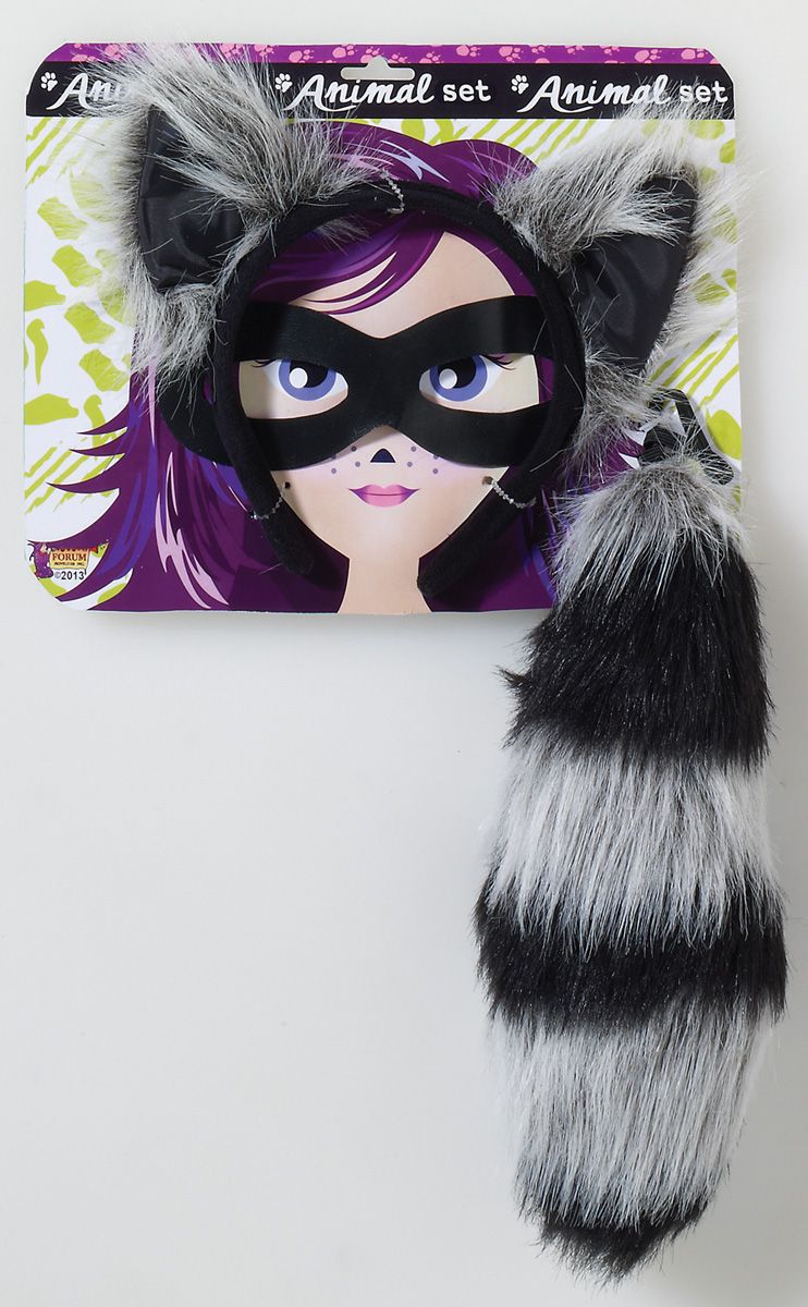 Raccoon - Tail &amp; Eye Mask Kit