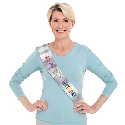 Here&#39;s To Your Birthday Add-Any-Age Foil Sash