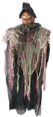 Hanging Plaid Pumpkin Scarecrow 47&quot;