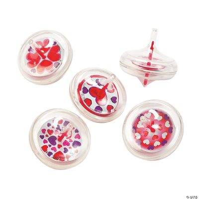 Plastic Valentine Spin Tops