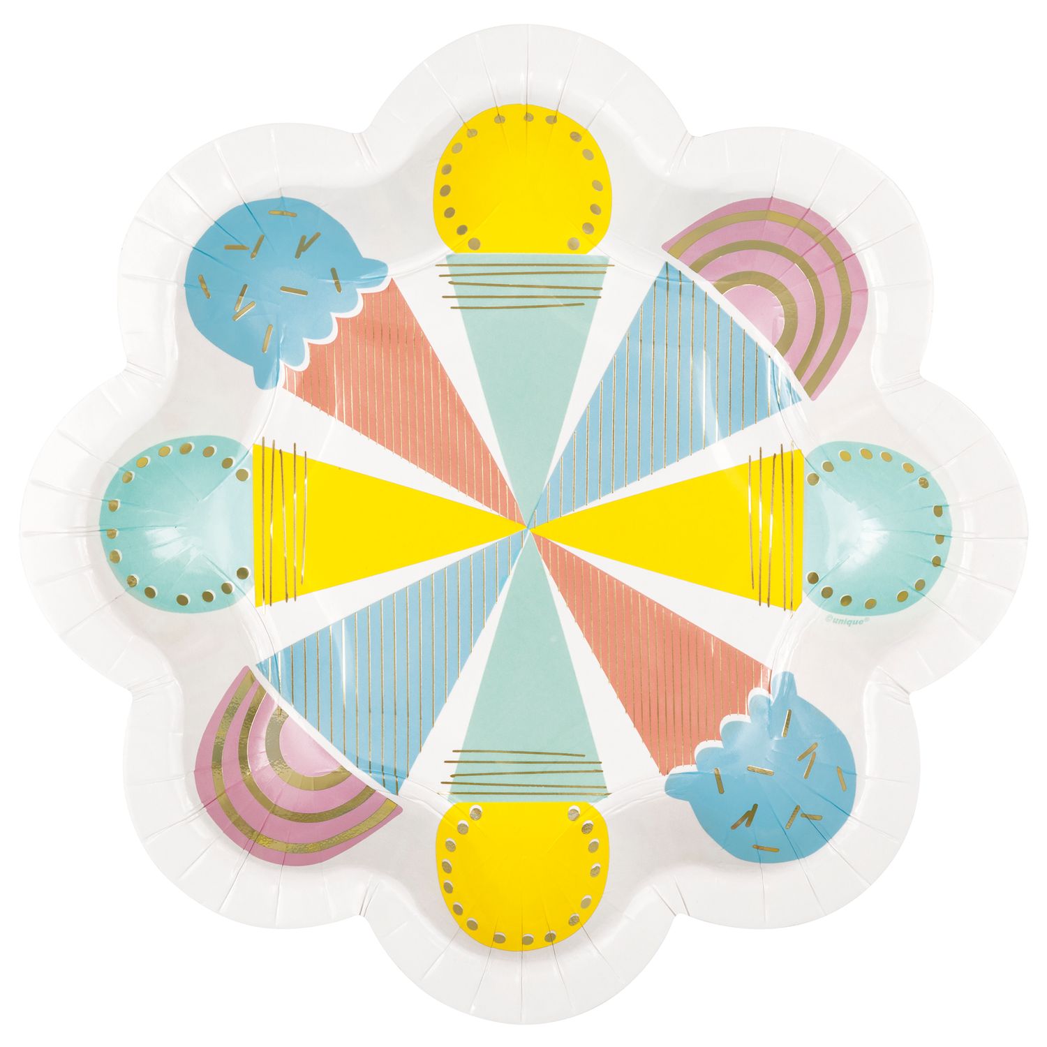 Pastel Ice Cream - Shaped 8.25&quot; Plates 8ct