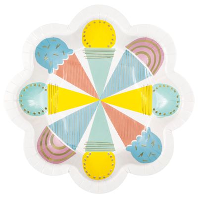 Pastel Ice Cream - Shaped 8.25&quot; Plates 8ct