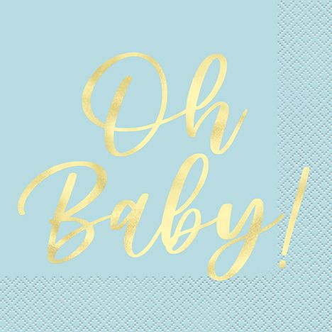 Oh Baby - Blue Lunch Napkins 16ct