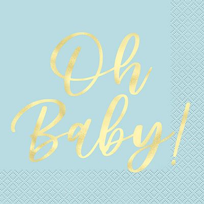 Oh Baby - Blue Lunch Napkins 16ct