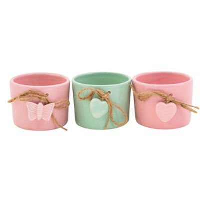 Ceramic Mini Planter w/ Dangle Asst.