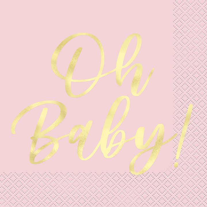 Oh Baby - Pink Lunch Napkins 16ct