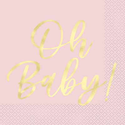 Oh Baby - Pink Lunch Napkins 16ct