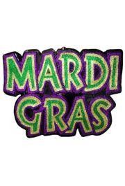 Mardi Gras Glitter Sign 28" x 21"