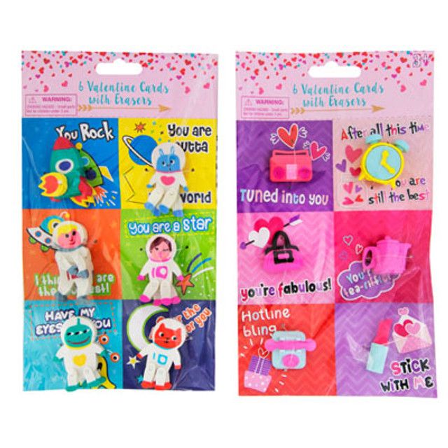 Valentine Exchange - Eraser 6ct