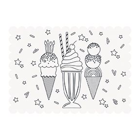 Pastel Ice Cream - 6 Coloring Placemats