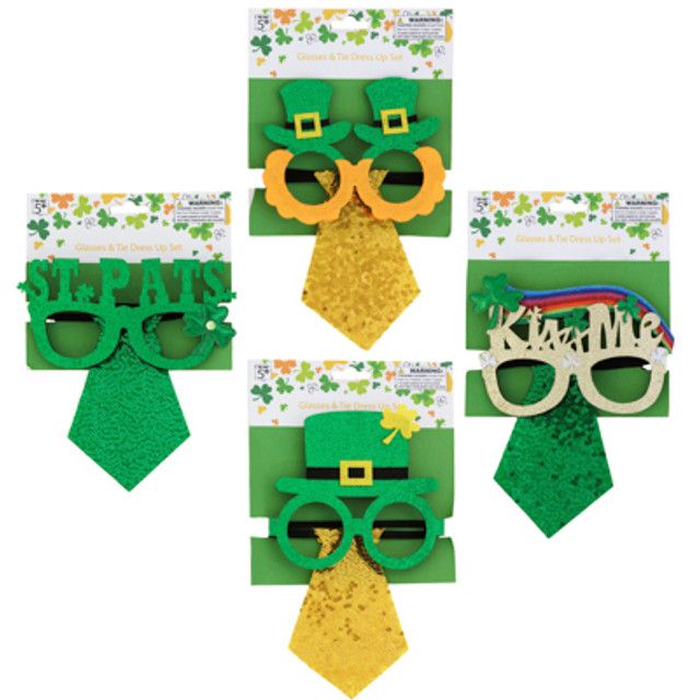 St. Pats Glasses &amp; Tie Set