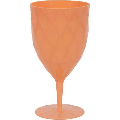 Coral Quilted Stemmed Wine Glass