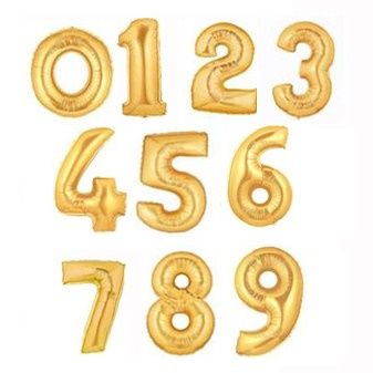 Gold 34&quot; Helium Filled Foil Balloon and Ribbon