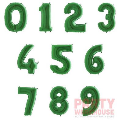 Green 34&quot; Helium Filled Foil Balloon and Ribbon