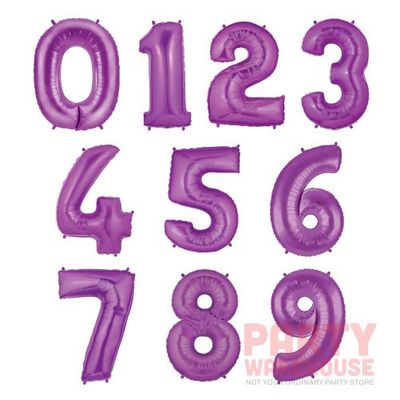 Purple 34&quot; Helium Filled Foil Balloon and Ribbon