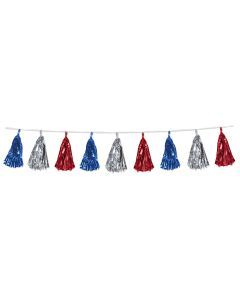 Metallic Tassel Garland - Red/White/Blue
