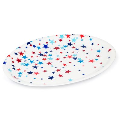 Patriotic Star Oval Tray