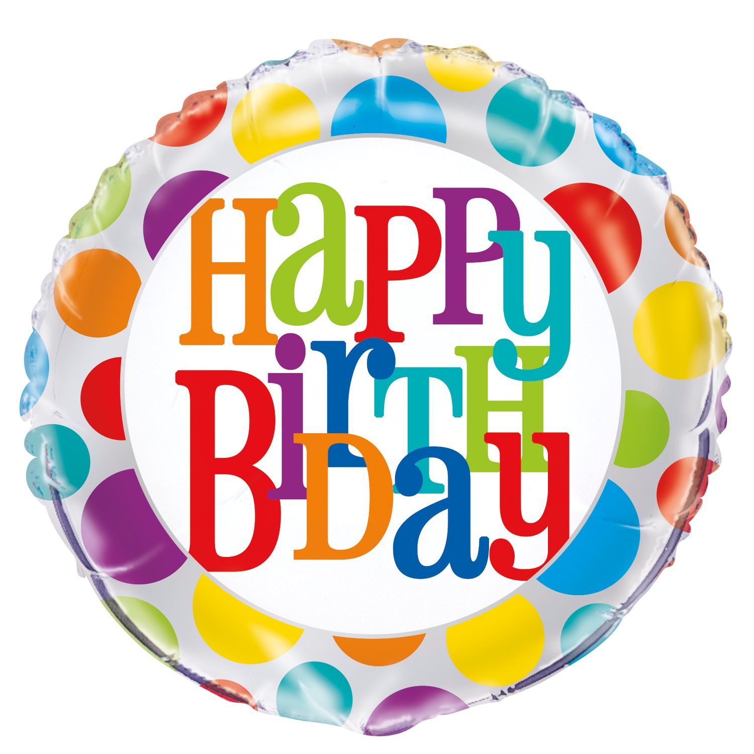 Rainbow Dots - 18&quot; Helium Filled Foil Balloon